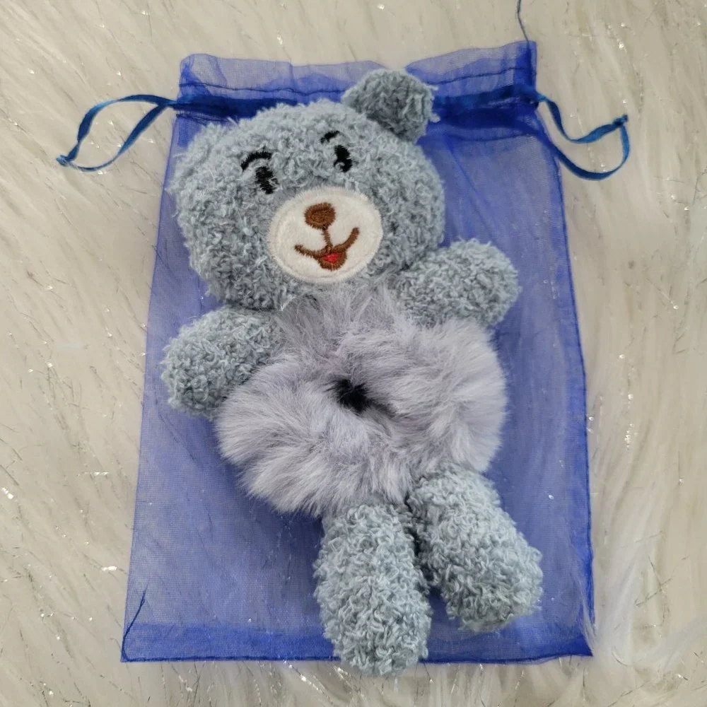 Set of 2 Plush Bear Scrunchies